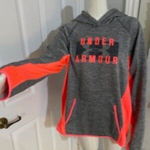 Grey & Coral Pink ColdGear Under Armour Women's Pullover Hoodie Size XL